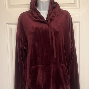 Better Together size L burgundy velour hoodie